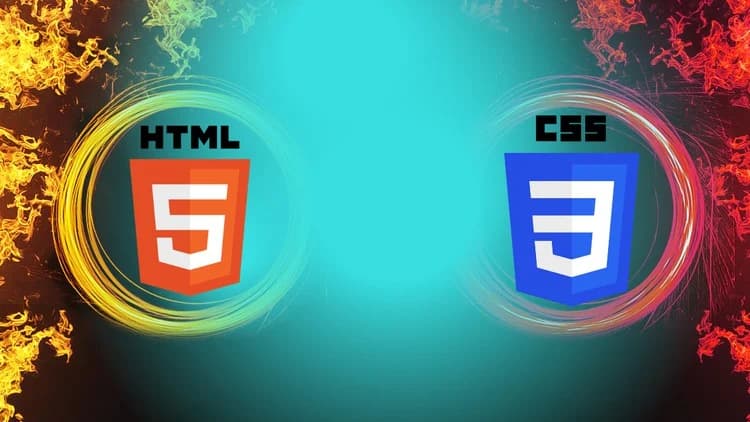 Logos HTML5 et CSS3 sur fond coloré